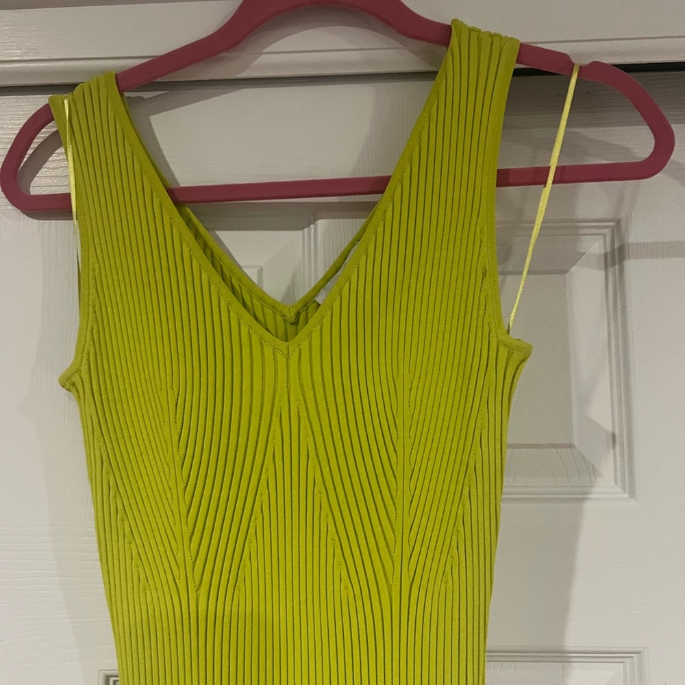 Vibrant Yellow Sleeveless Knit Top